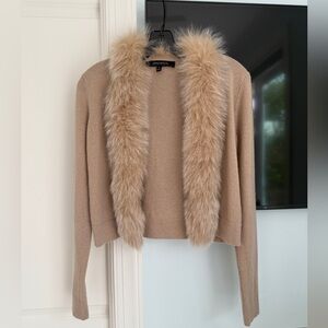Neiman Marcus 100% cashmere + fox fur sweater - S never worn